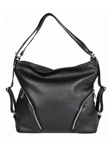 Luksuzna Talijanska torba od prave kože VERA ITALY "Pepa", boja crna, 32x40cm