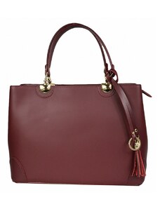 Luksuzna Talijanska torba od prave kože VERA ITALY "Veandra", boja tamnocrvena, 24x30cm