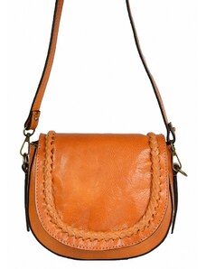 Luksuzna Talijanska torba od prave kože VERA ITALY "Jacky", boja konjak, 19x21cm