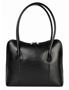 Luksuzna Talijanska torba od prave kože VERA ITALY "Makka", boja crna, 24x33cm