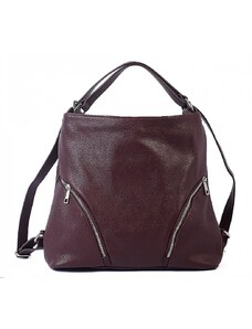 Luksuzna Talijanska torba od prave kože VERA ITALY "Jazza", boja tamnocrvena, 32x40cm