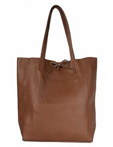 Luksuzna Talijanska torba od prave kože VERA ITALY "Pepina", boja čokolada, 37x36cm