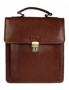 Luksuzna Talijanska torba od prave kože VERA ITALY "Torian", boja smeđa, 28x25cm