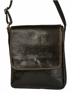 Luksuzna Talijanska torba od prave kože VERA ITALY "Marsel", boja tamnosmeđa, 25x21cm