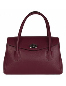 Luksuzna Talijanska torba od prave kože VERA ITALY "Bagrena", boja tamnocrvena, 23x29cm