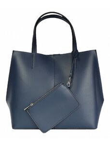 Luksuzna Talijanska torba od prave kože VERA ITALY "Margoza", boja tamnoplava, 30x36cm