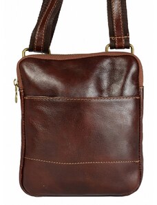 Luksuzna Talijanska torba od prave kože VERA ITALY "Daniel", boja smeđa, 20x17cm