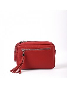 Luksuzna Talijanska torba od prave kože VERA ITALY "Frata", boja crvena, 15x19cm