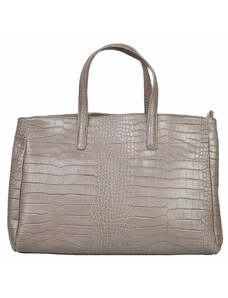 Luksuzna Talijanska torba od prave kože VERA ITALY "Palacia", boja taupe, 27x36cm