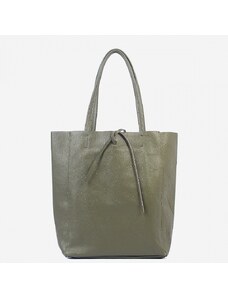 Luksuzna Talijanska torba od prave kože VERA ITALY "Gloxina", boja zelena, 37x36cm
