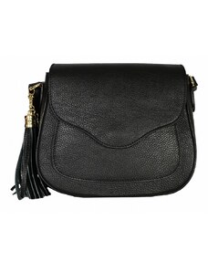 Luksuzna Talijanska torba od prave kože VERA ITALY "Cristata", boja crna, 21x22cm