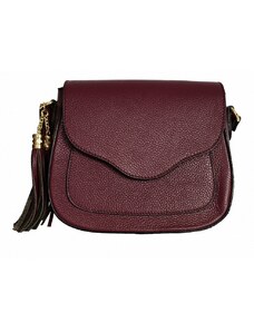 Luksuzna Talijanska torba od prave kože VERA ITALY "Kelozia", boja tamnocrvena, 21x22cm