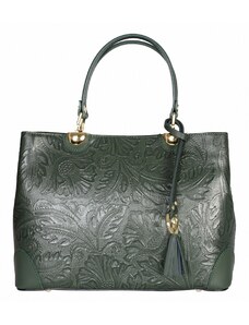 Luksuzna Talijanska torba od prave kože VERA ITALY "Irene", boja zelena, 24x33cm
