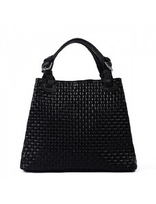 Luksuzna Talijanska torba od prave kože VERA ITALY "Bleka", boja crna, 28,5x30cm