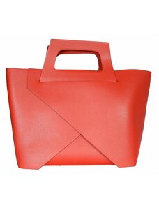 Luksuzna Talijanska torba od prave kože VERA ITALY "Brossa", boja crvena, 25x35cm