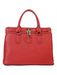 Luksuzna Talijanska torba od prave kože VERA ITALY "Ingra", boja crvena, 28x35cm