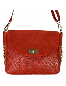 Luksuzna Talijanska torba od prave kože VERA ITALY "Malba", boja crvena, 20x25cm