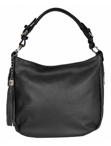 Luksuzna Talijanska torba od prave kože VERA ITALY "Modesta", boja crna, 26x37cm