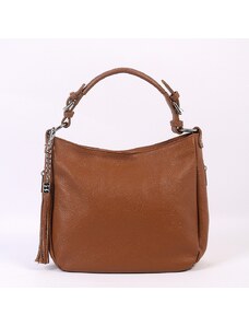 Luksuzna Talijanska torba od prave kože VERA ITALY "Bollma", boja konjak, 26x37cm