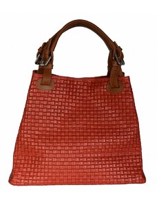 Luksuzna Talijanska torba od prave kože VERA ITALY "Peperona", boja crvena, 28,5x30cm