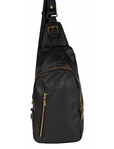 Luksuzna Talijanska torba od prave kože VERA ITALY "Kastel", boja crna, 34x19cm