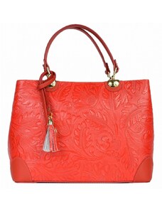 Luksuzna Talijanska torba od prave kože VERA ITALY "Raisa", boja crvena, 24x33cm