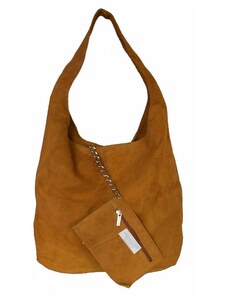 Luksuzna Talijanska torba od prave kože VERA ITALY "Harga", boja konjak, 32x35cm