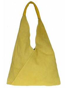 Luksuzna Talijanska torba od prave kože VERA ITALY "Zaza", boja žuta, 35x45cm