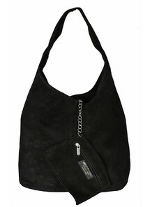 Luksuzna Talijanska torba od prave kože VERA ITALY "Salmara", boja crna, 32x35cm
