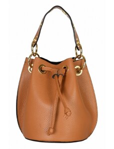 Luksuzna Talijanska torba od prave kože VERA ITALY "Altamira", boja konjak, 20x20cm