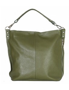 Luksuzna Talijanska torba od prave kože VERA ITALY "Trapania", boja tamno zeleno, 33x41cm