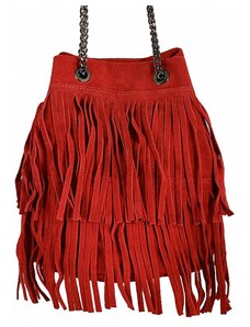 Luksuzna Talijanska torba od prave kože VERA ITALY "Cindy", boja crvena, 22x20cm
