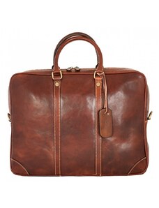 Luksuzna Talijanska torba od prave kože VERA ITALY "Vella", boja čokolada, 33x40cm
