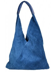 Luksuzna Talijanska torba od prave kože VERA ITALY "Loara", boja boja traperica, 35x45cm