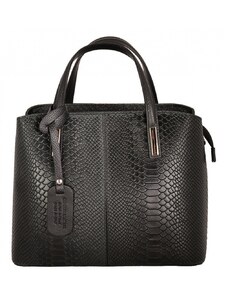 Luksuzna Talijanska torba od prave kože VERA ITALY "Yolanda", boja crna, 26x31cm