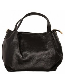 Luksuzna Talijanska torba od prave kože VERA ITALY "Meriana", boja crna, 21x25cm