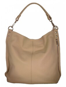 Luksuzna Talijanska torba od prave kože VERA ITALY "Zeneta", boja taupe, 33x41cm