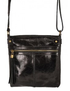 Luksuzna Talijanska torba od prave kože VERA ITALY "Kiki", boja crna, 24.5x24cm