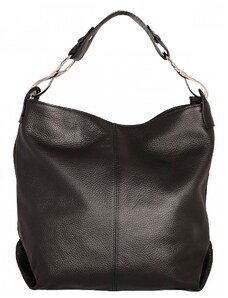 Luksuzna Talijanska torba od prave kože VERA ITALY "Imeldina", boja crna, 35x36cm