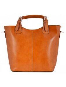 Luksuzna Talijanska torba od prave kože VERA ITALY "Adora", boja konjak, 29x38cm