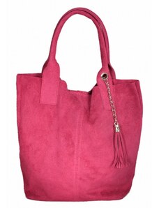 Luksuzna Talijanska torba od prave kože VERA ITALY "Danina", boja fuksija, 35x38cm