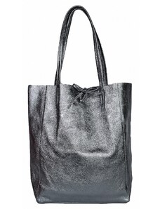 Luksuzna Talijanska torba od prave kože VERA ITALY "Nicia", boja grafit, 37x36cm