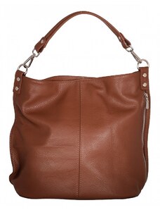 Luksuzna Talijanska torba od prave kože VERA ITALY "Yalena", boja čokolada, 33x41cm