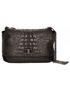 Luksuzna Talijanska torba od prave kože VERA ITALY "Odessa", boja crna, 14x21cm
