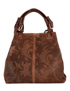 Luksuzna Talijanska torba od prave kože VERA ITALY "Tamara", boja čokolada, 29x35cm