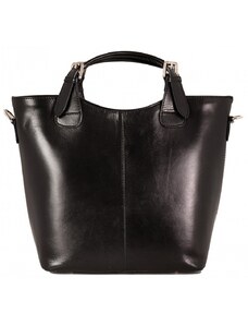 Luksuzna Talijanska torba od prave kože VERA ITALY "Terry", boja crna, 29x38cm