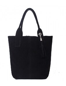 Luksuzna Talijanska torba od prave kože VERA ITALY "Ines", boja crna, 35x38cm