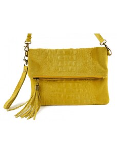 Luksuzna Talijanska torba od prave kože VERA ITALY "Alma", boja žuta, 17x23cm