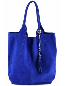 Luksuzna Talijanska torba od prave kože VERA ITALY "Maxi", boja kraljevski plava, 35x38cm