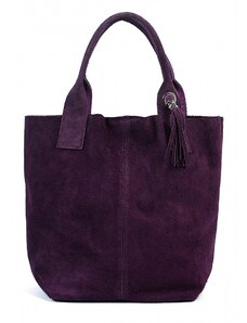 Luksuzna Talijanska torba od prave kože VERA ITALY "Fina", boja ljubičasta, 35x38cm